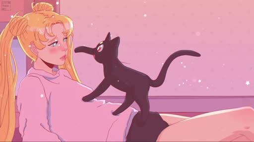 Sailor Moon & Luna Lively Wallpaper