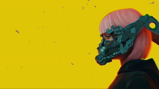Cyberpunk Girl Mask Lively Wallpaper