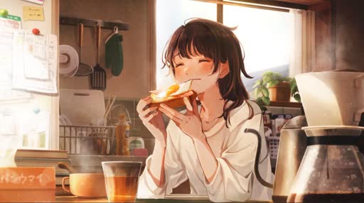 Enjoying Breakfast Lively Wallpaper