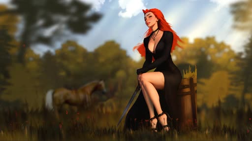 Ginger with Sword Lively Wallpaper