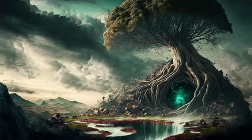 Portal inside tree Lively Wallpaper 4K