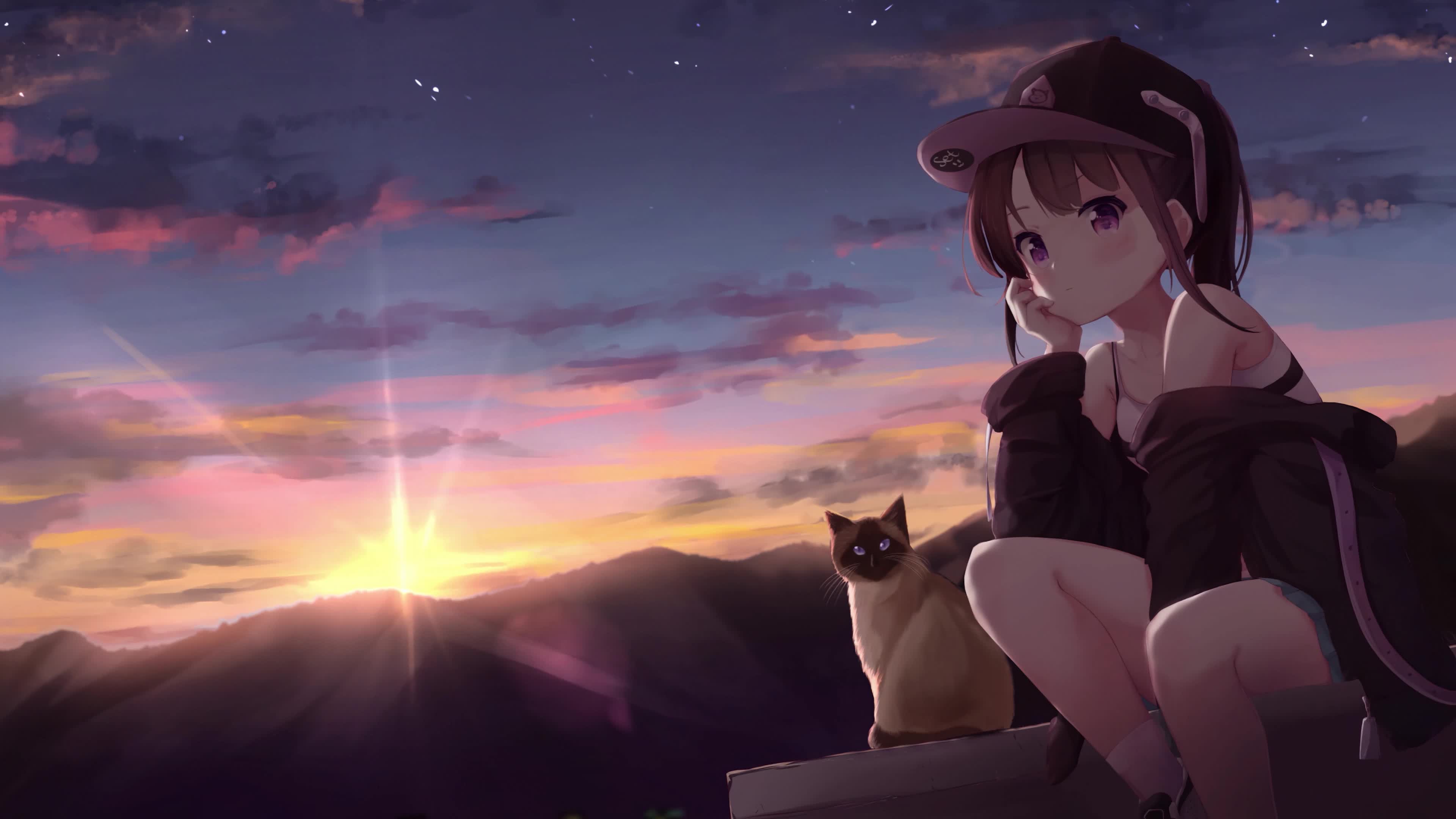 晚霞少女3840x2160