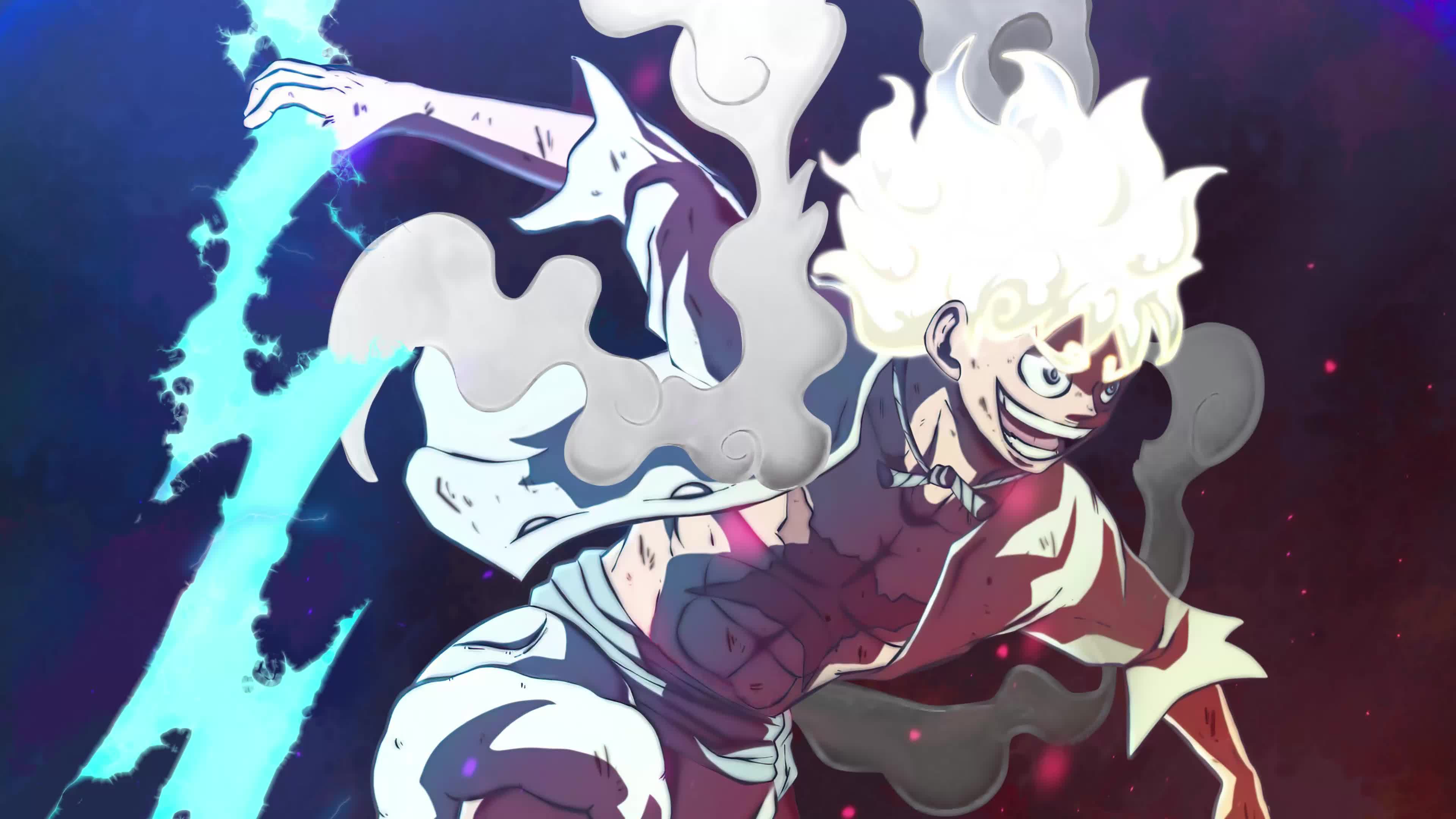 Luffy Gear 5 with holding cybust lighting PC