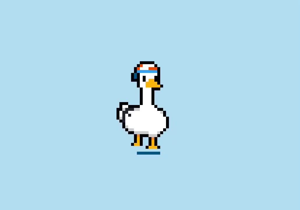 pato bailando pixeliado