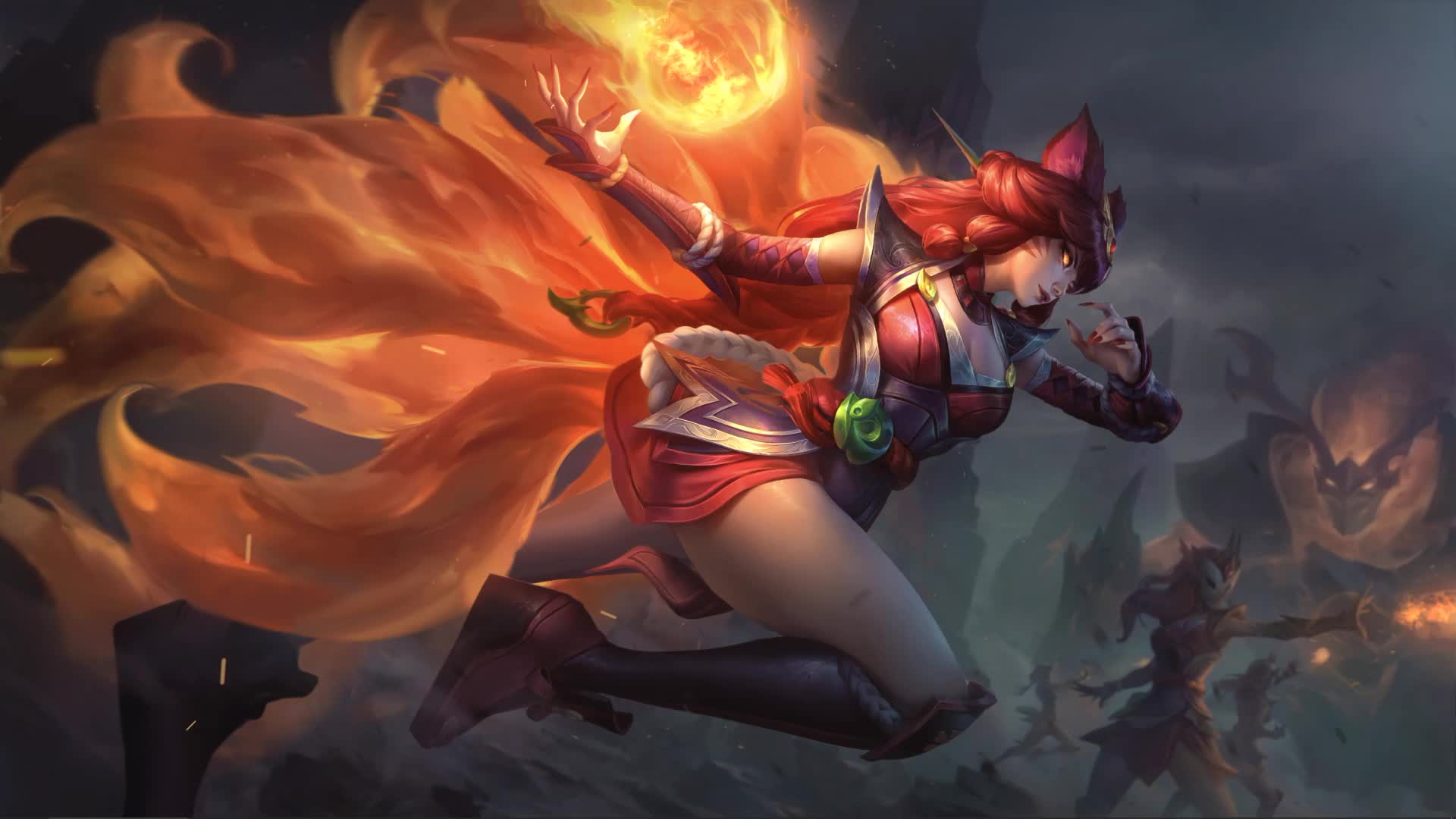 Foxfire Ahri Animated Wallpaper