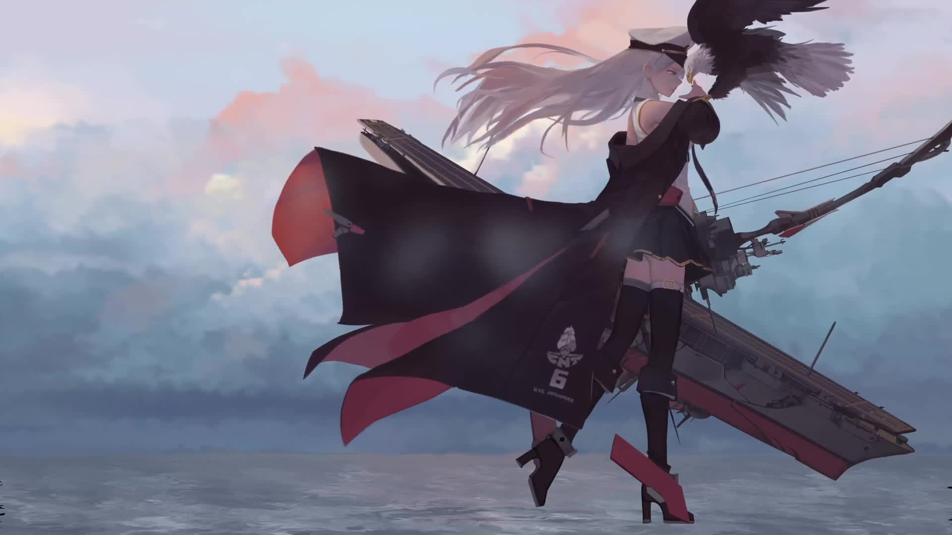 Azurlane Cybust Enterprise With Eagle Pc