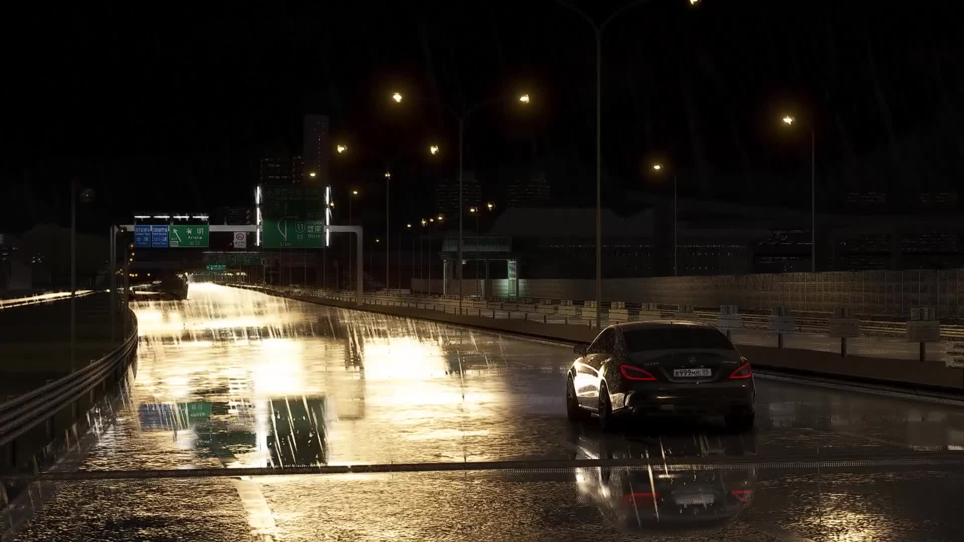 CLS 63 in rain Assetto Corsa