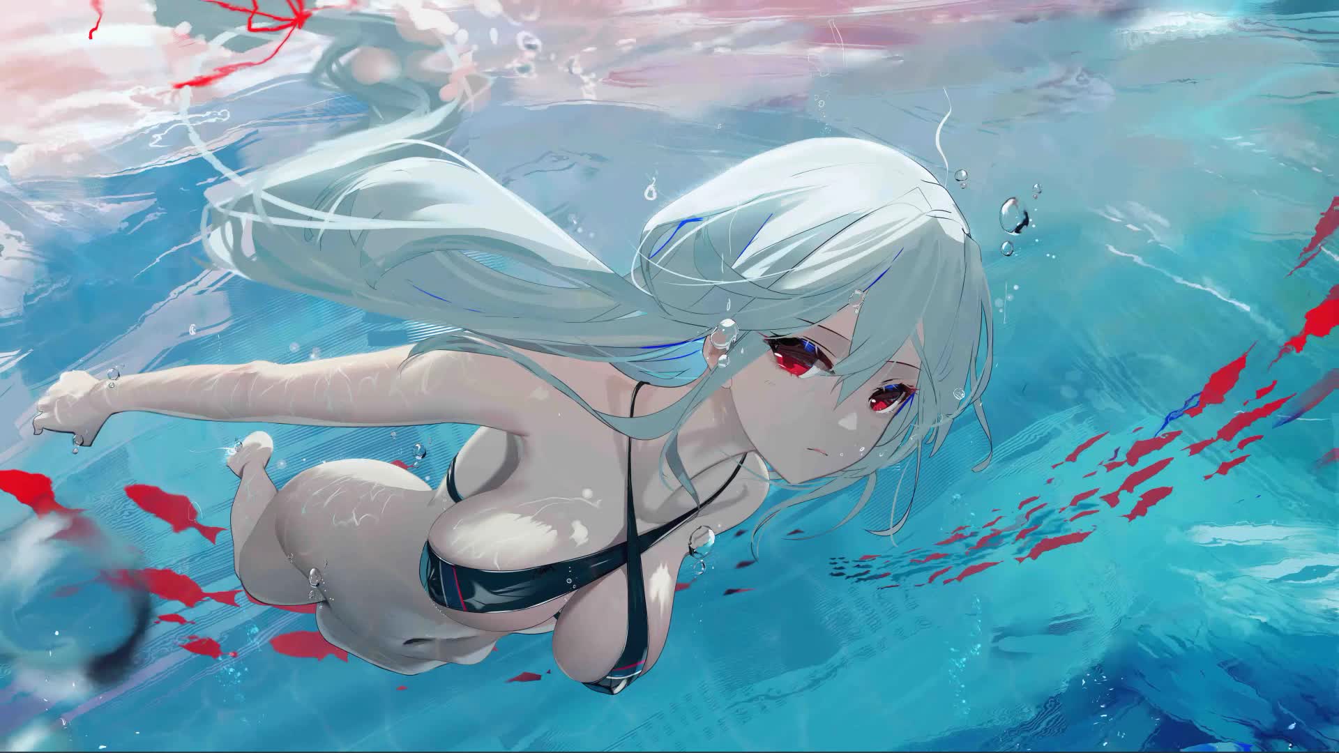 明日方舟 斯卡蒂 swimming girl Live Wallpaper