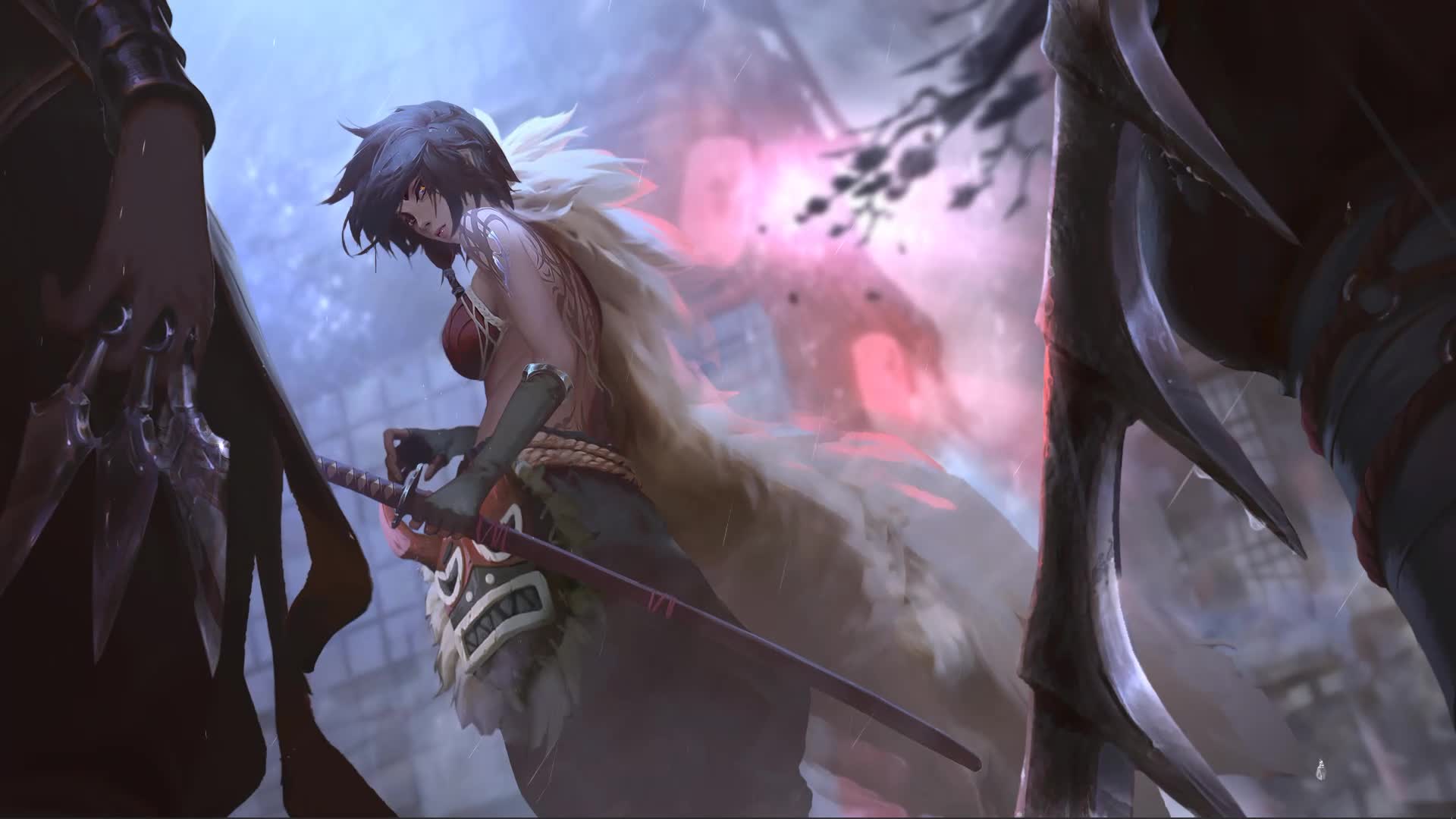 In The Rain Mineko Live Wallpaper