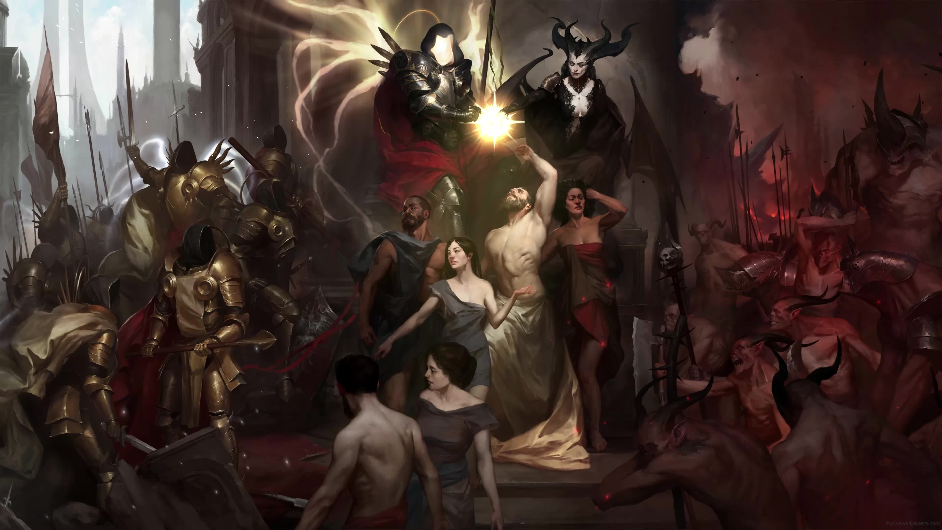 Lilith and Inarius Diablo 4K Live Wallpaper