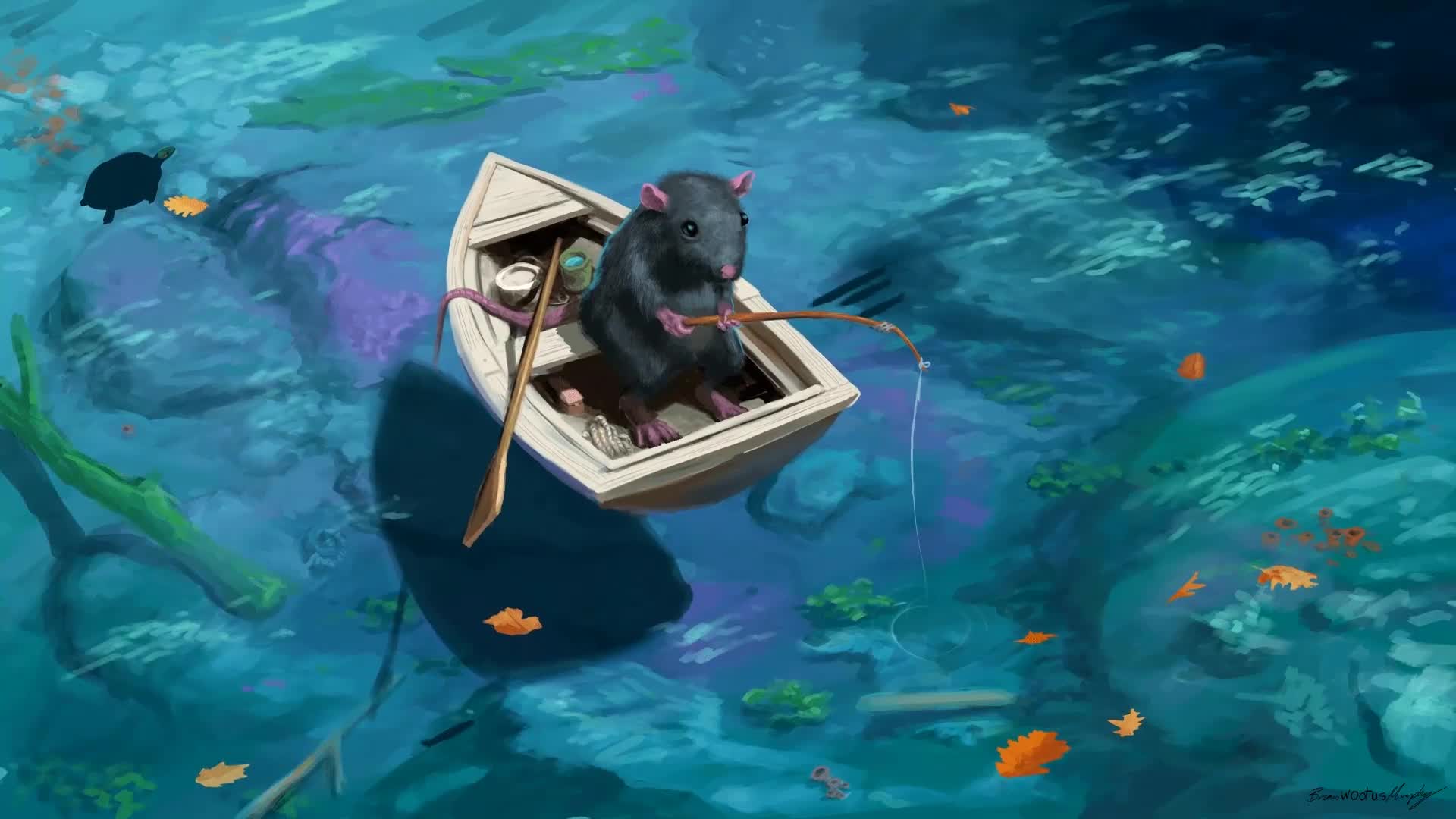 Rat Fishing Live Wallpaper