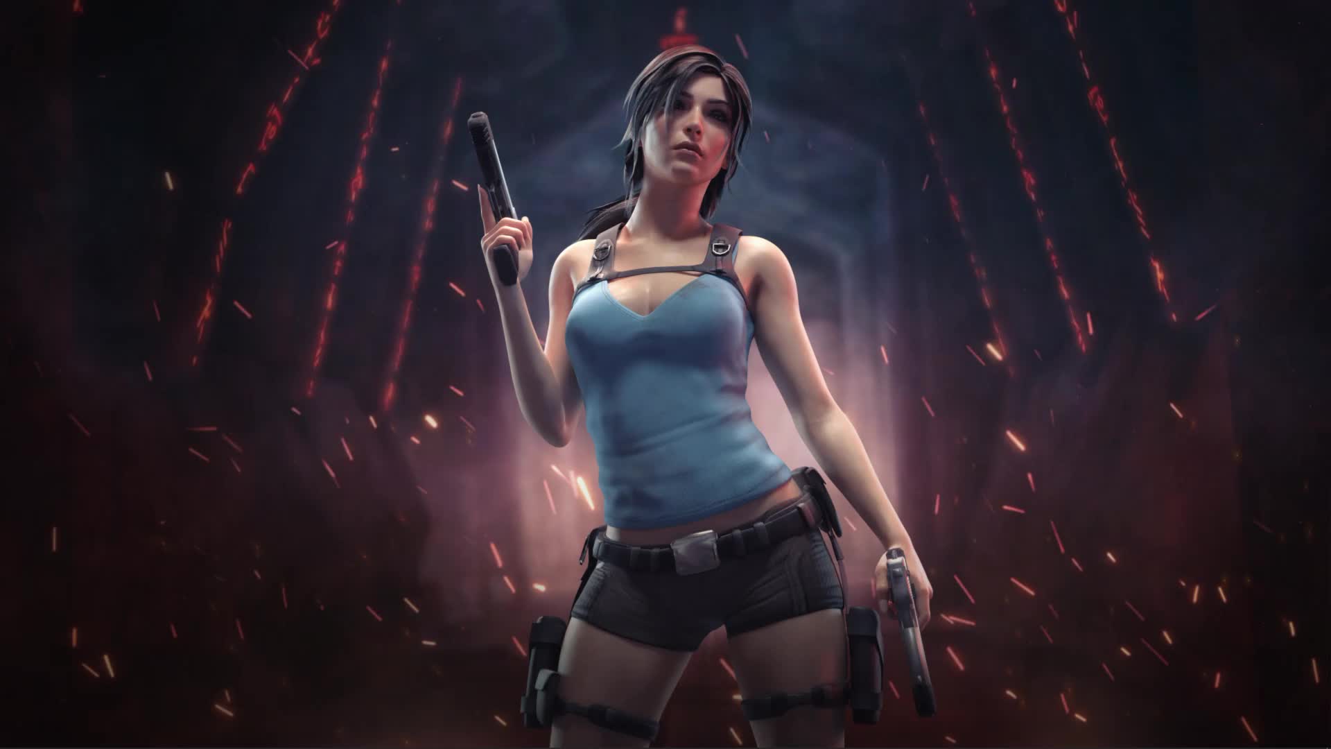 Lara With Guns Live Wallpaper