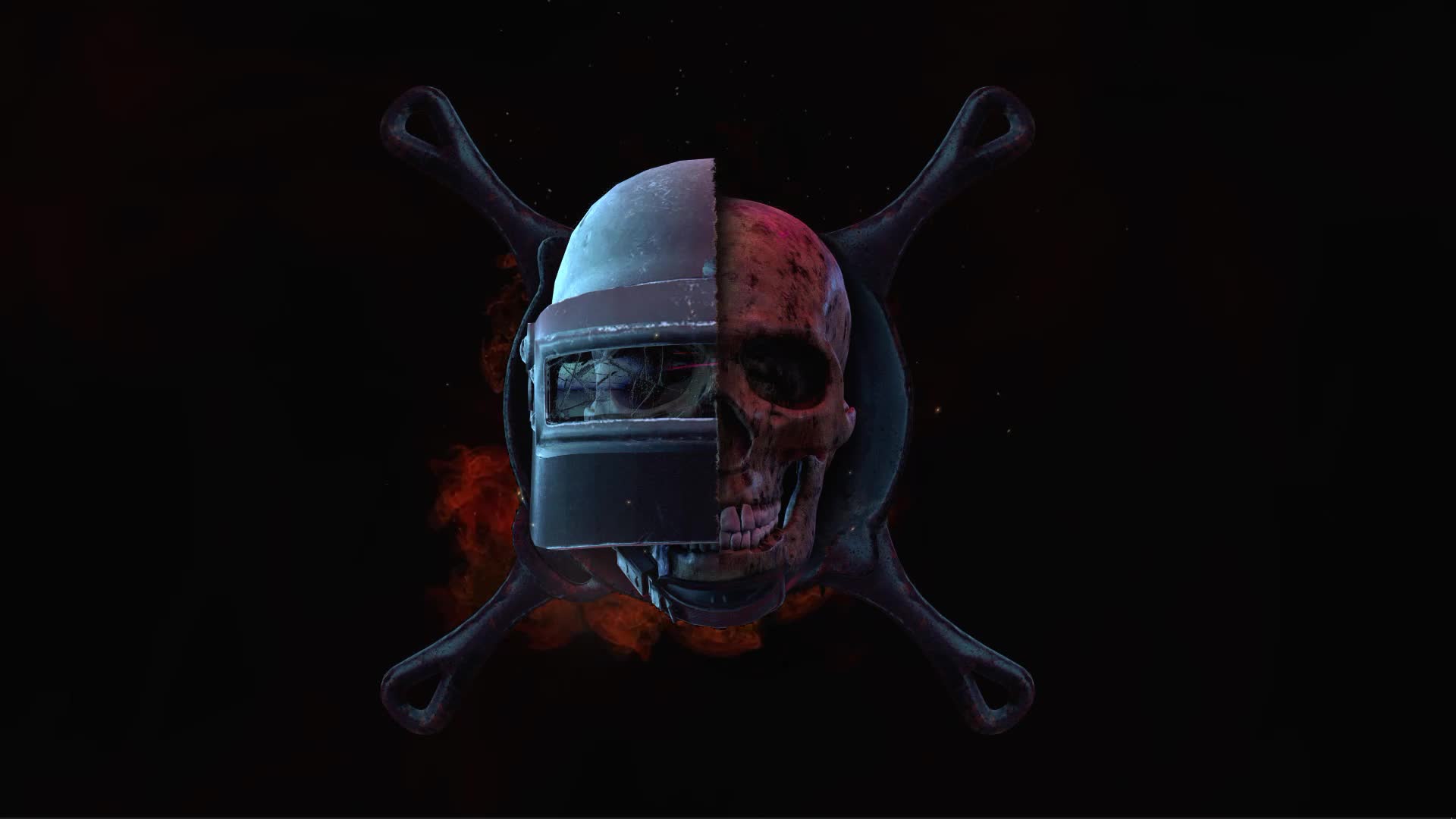 PUBG Skull With Helmet Live Wallpaper