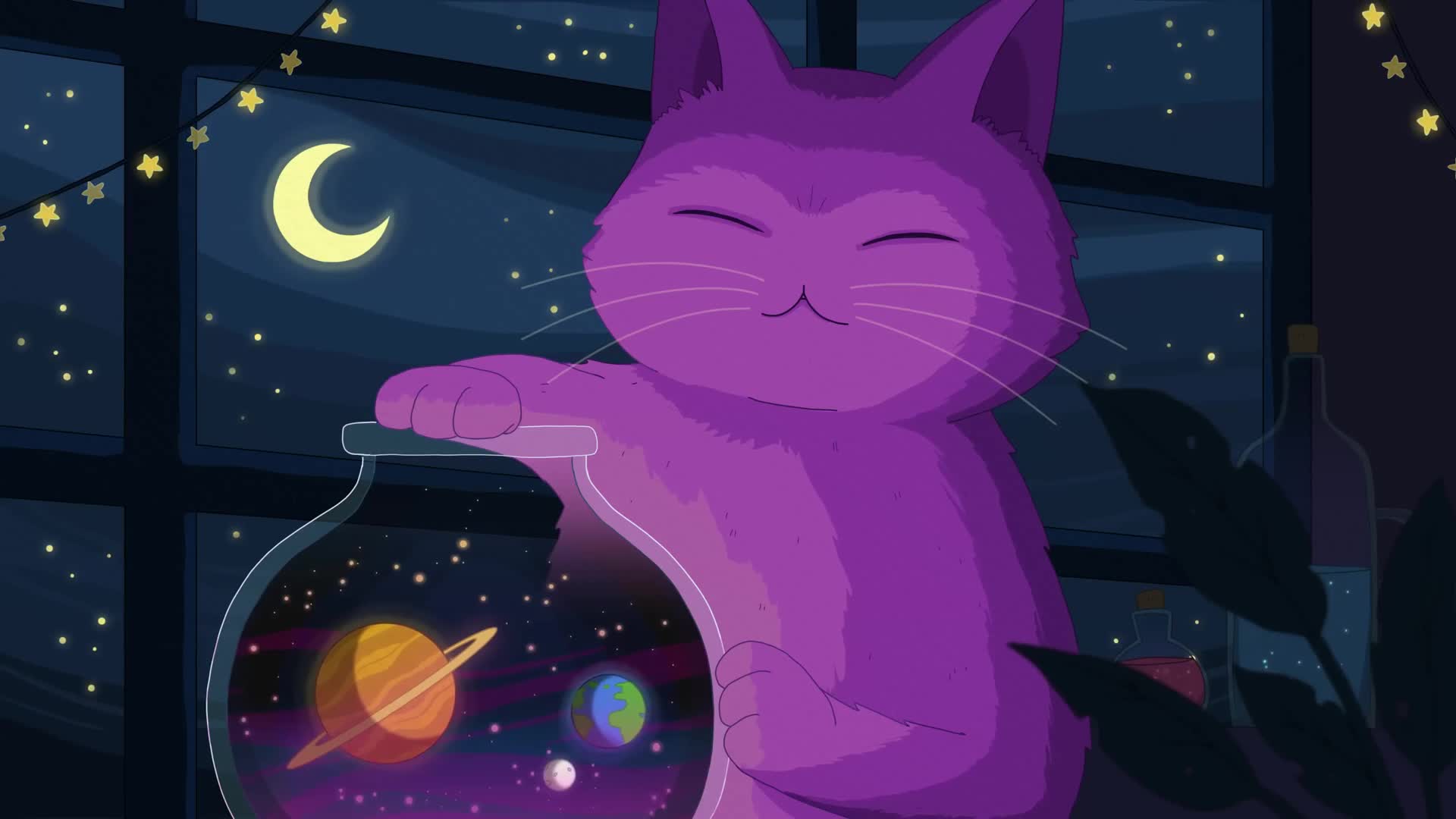 Purrple Cat Multiverse Live Wallpaper
