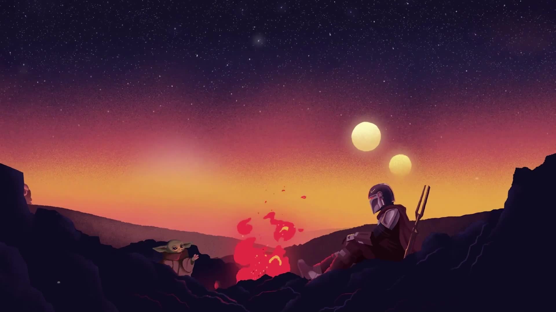 The Mandalorian And Grogu Campfire
