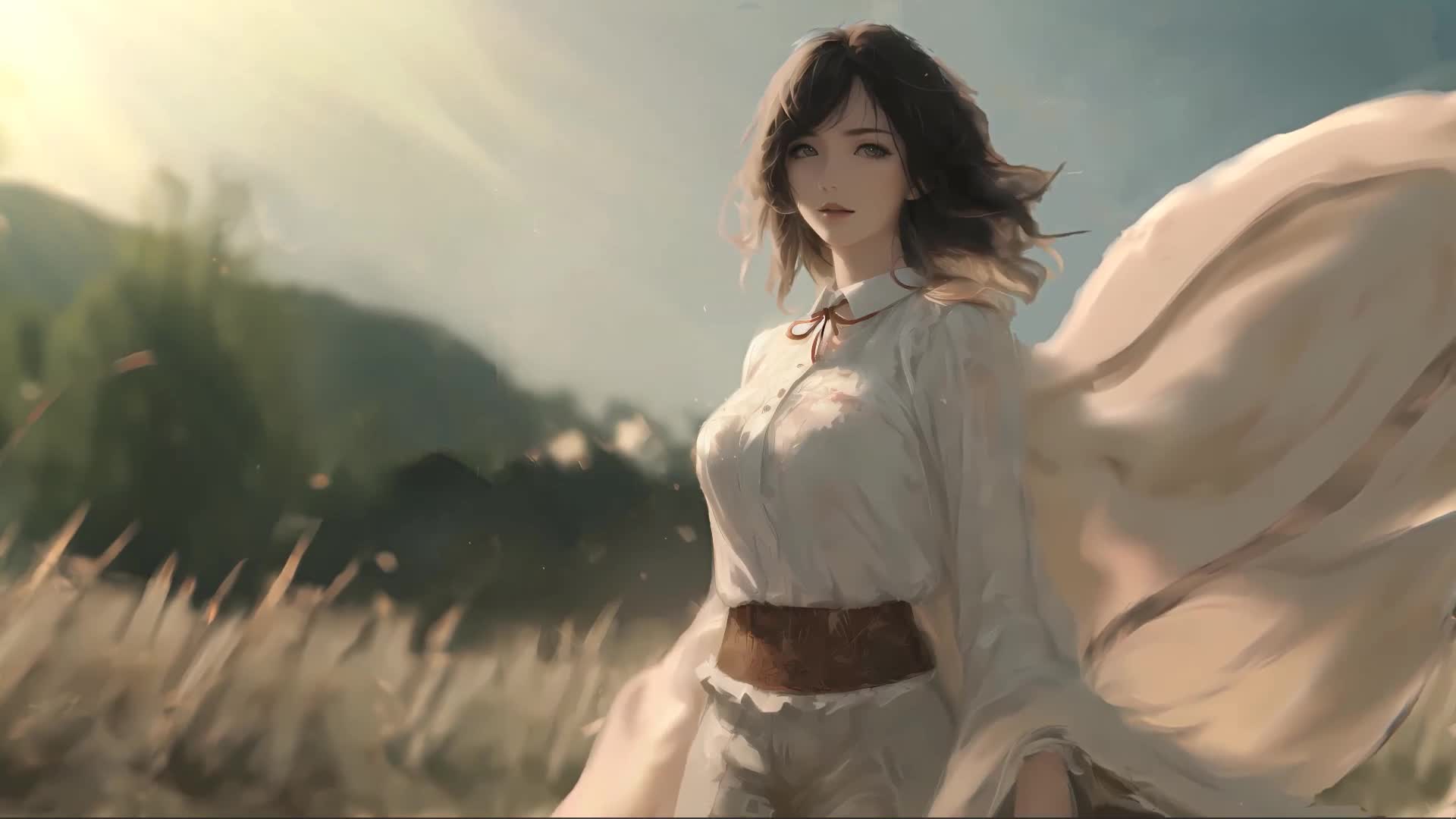 Girl With Cloak Live Wallpaper