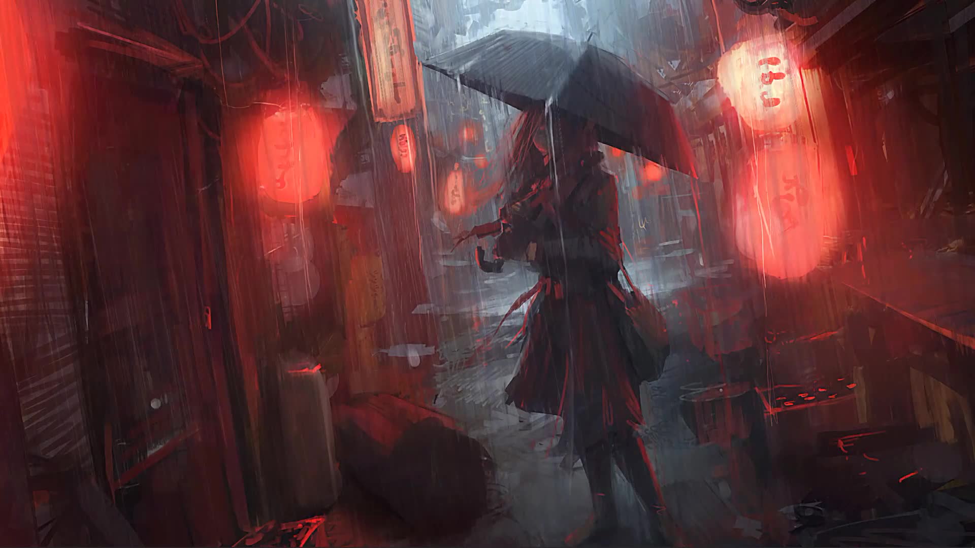 Anime Girl Rain Window Live Wallpaper