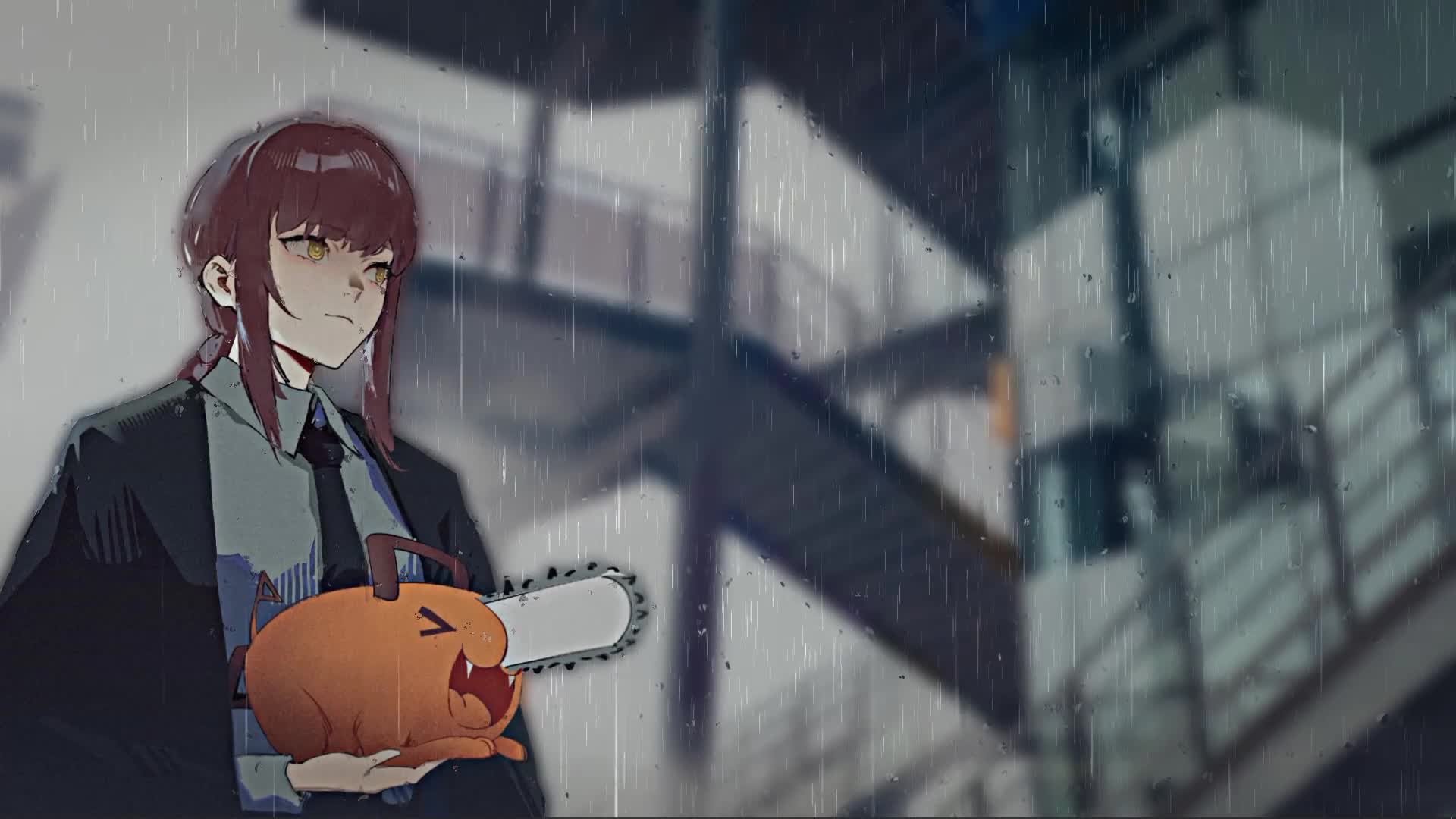 Makima With Pochita Moving Wallpaper