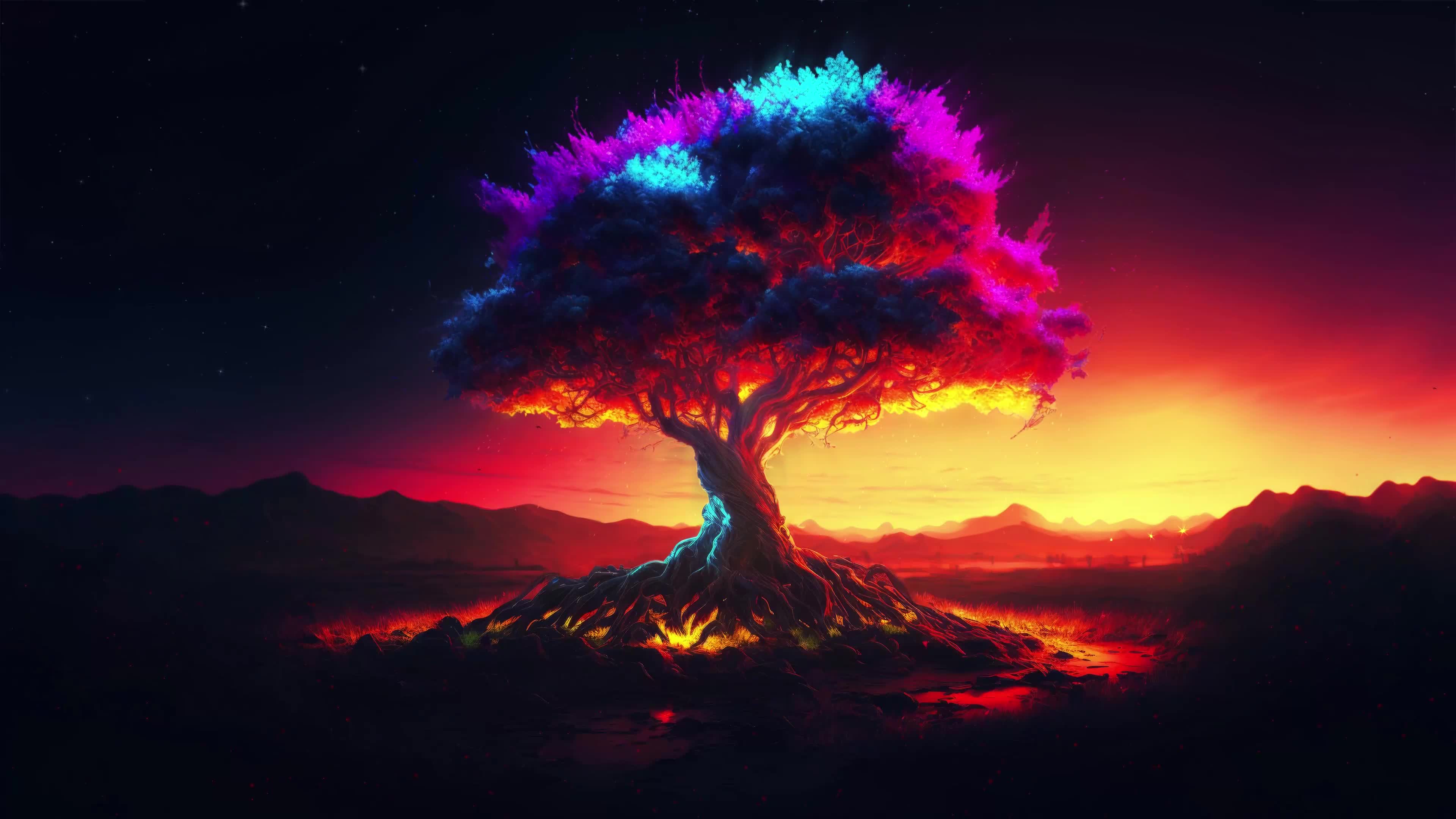 Glow Tree 4K Live Wallpaper