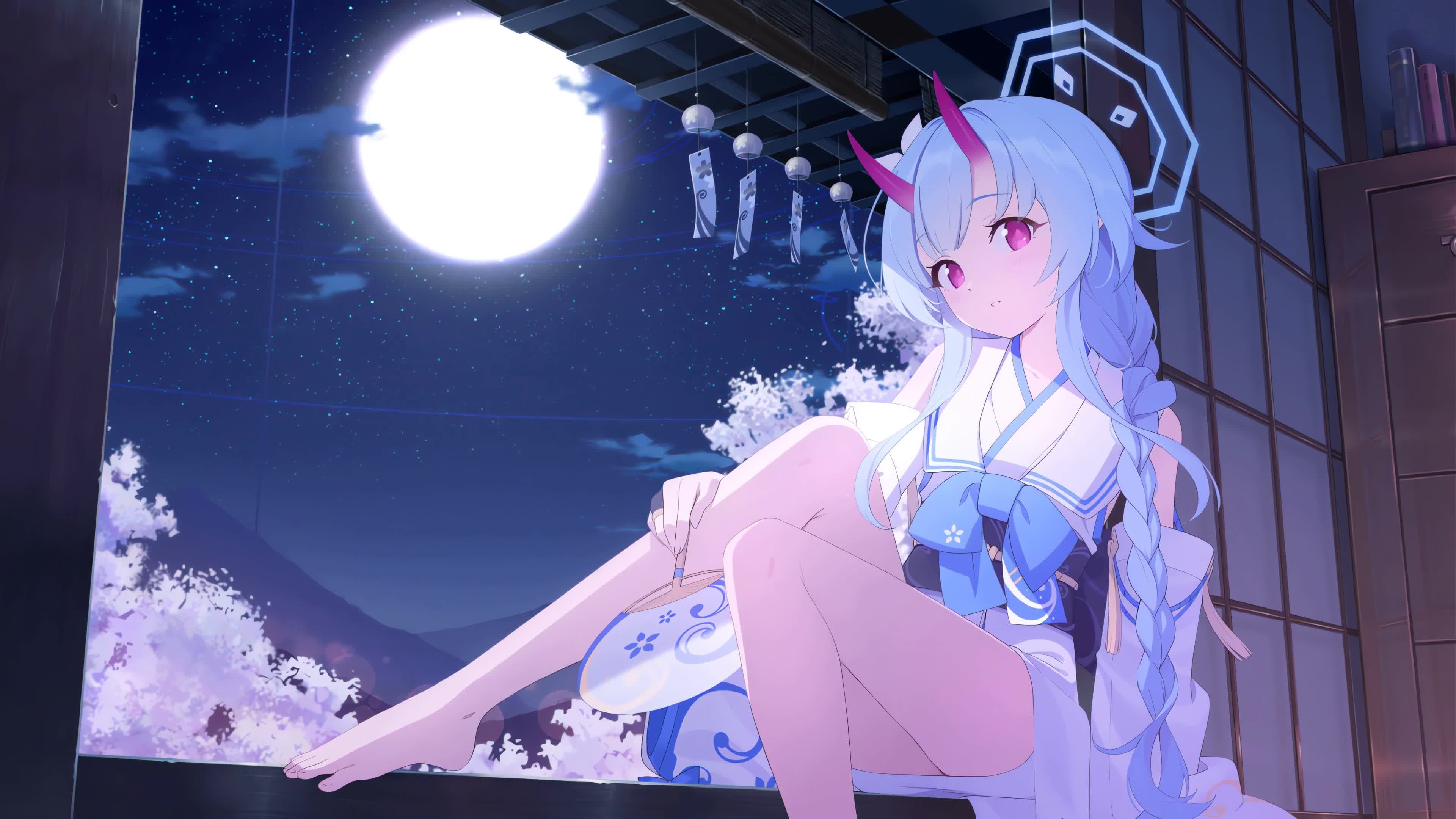 Waraku Chise Blue Archive 4K Live Wallpaper