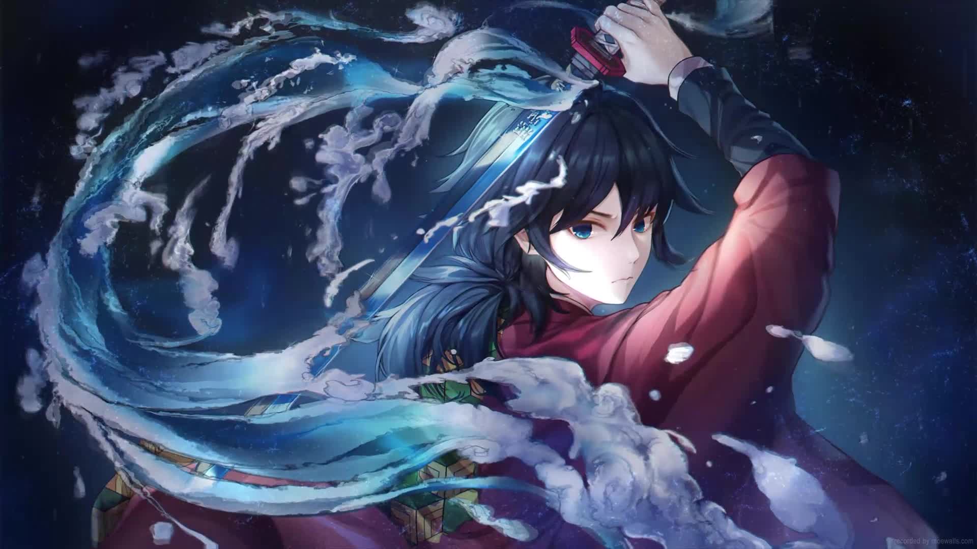 Giyuu Fourth Form Striking Tide Kimetsu No Yaiba Live Wallpaper