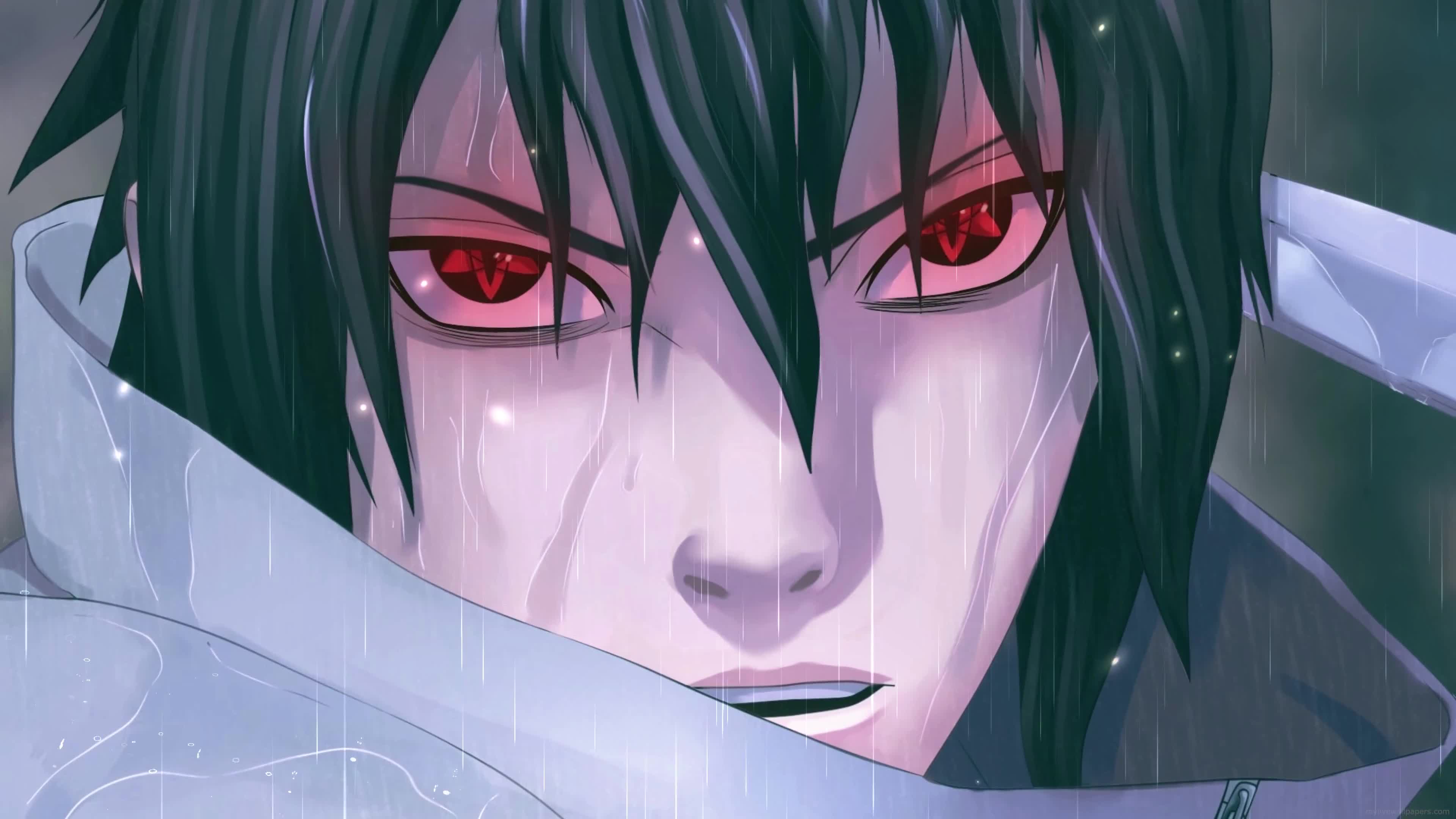 Sasuke in the Rain 4K Live Wallpaper