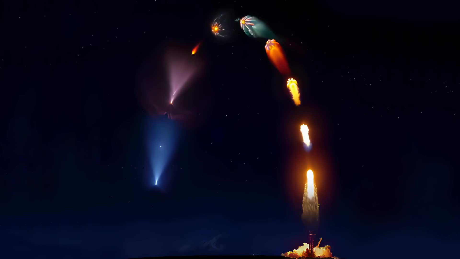 Spacex Falcon 9 Rocket Takeoff And Landing Live Wallpaper