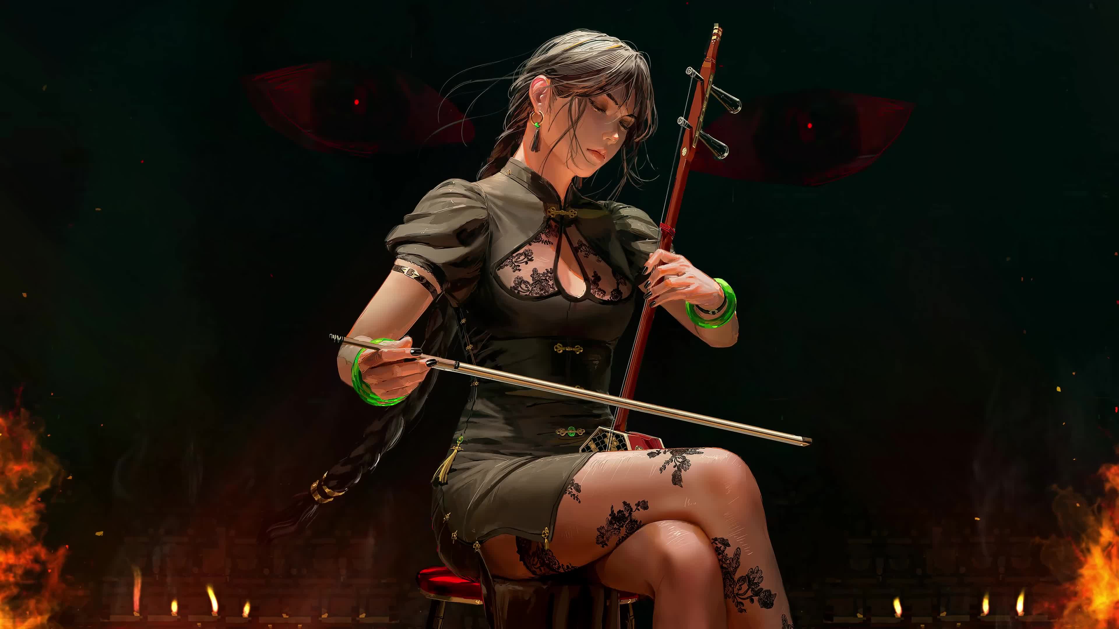 Erhu Player 4K Live Wallpaper