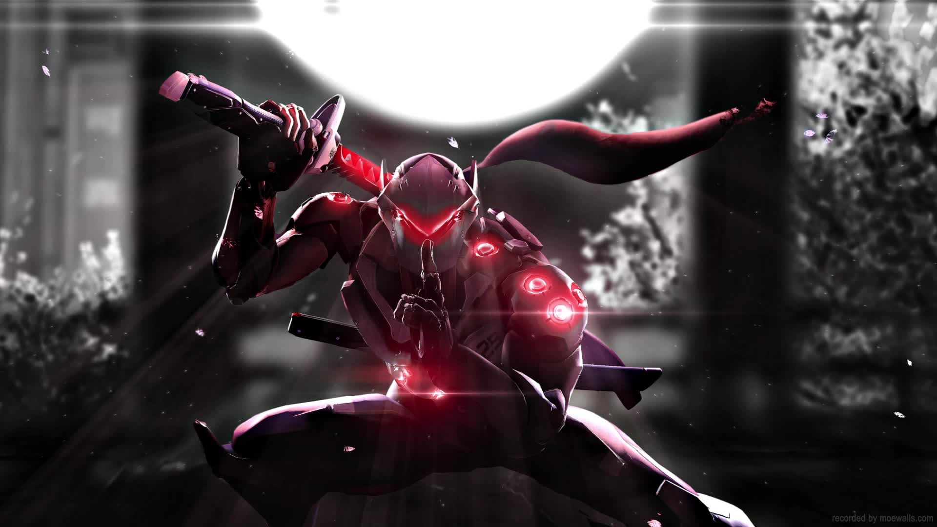 Genji Moonlit Night Overwatch Live Wallpaper