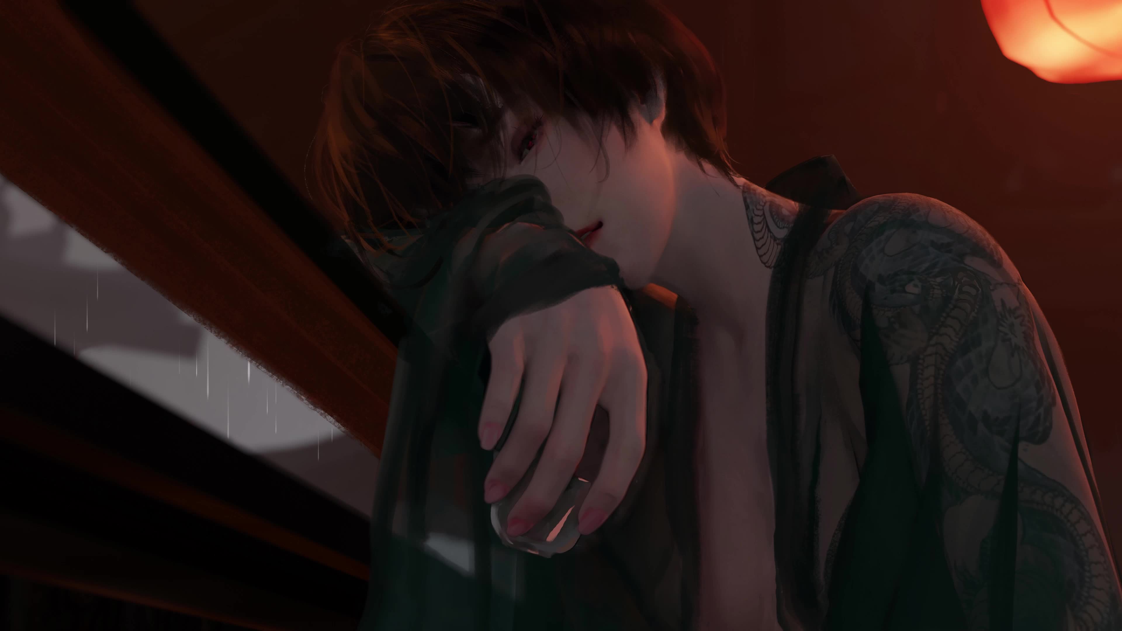 WLOP Jade Rain 4K Live Wallpaper