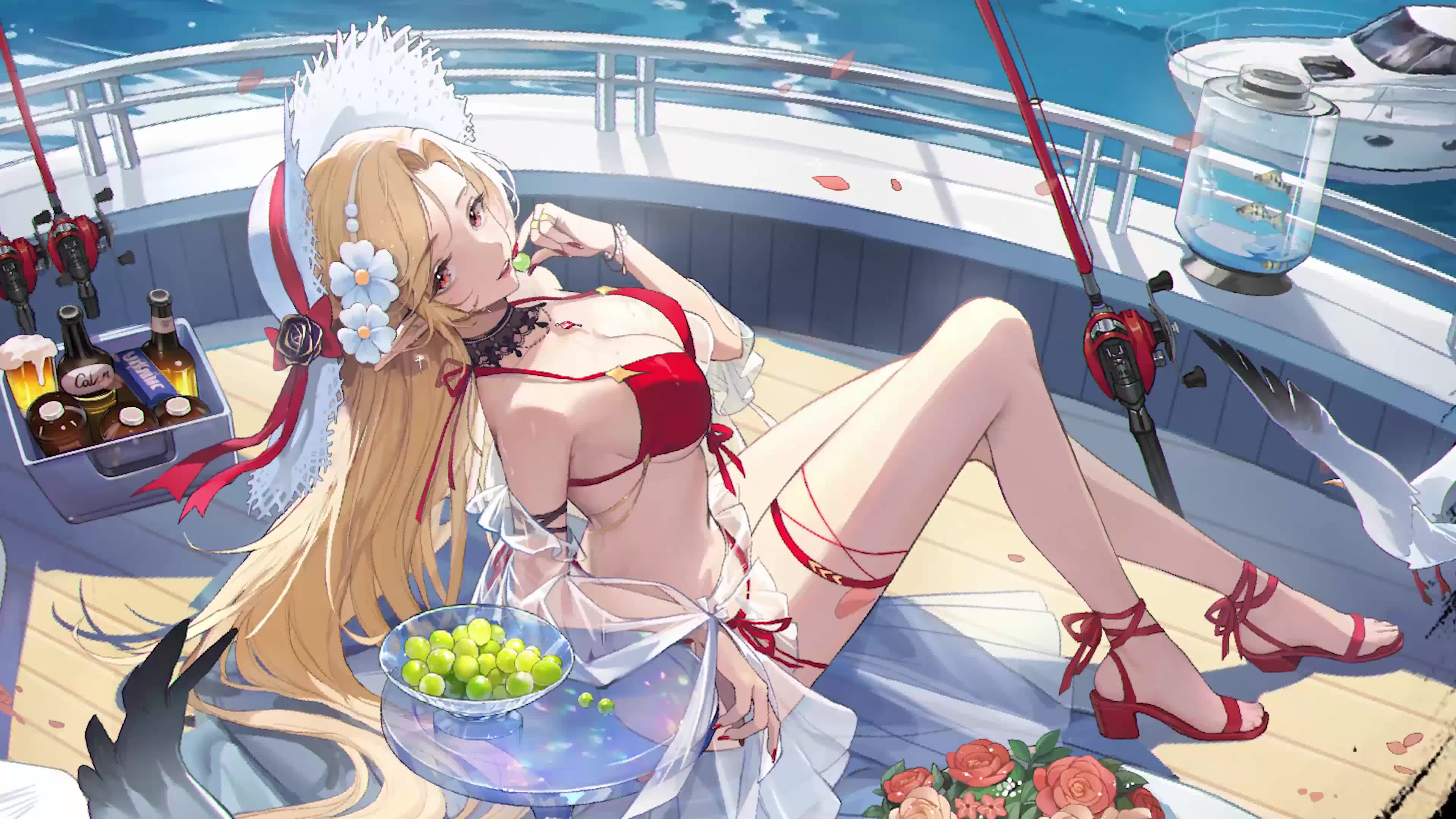 Sunbathing And Sea 4K Live Wallpaper