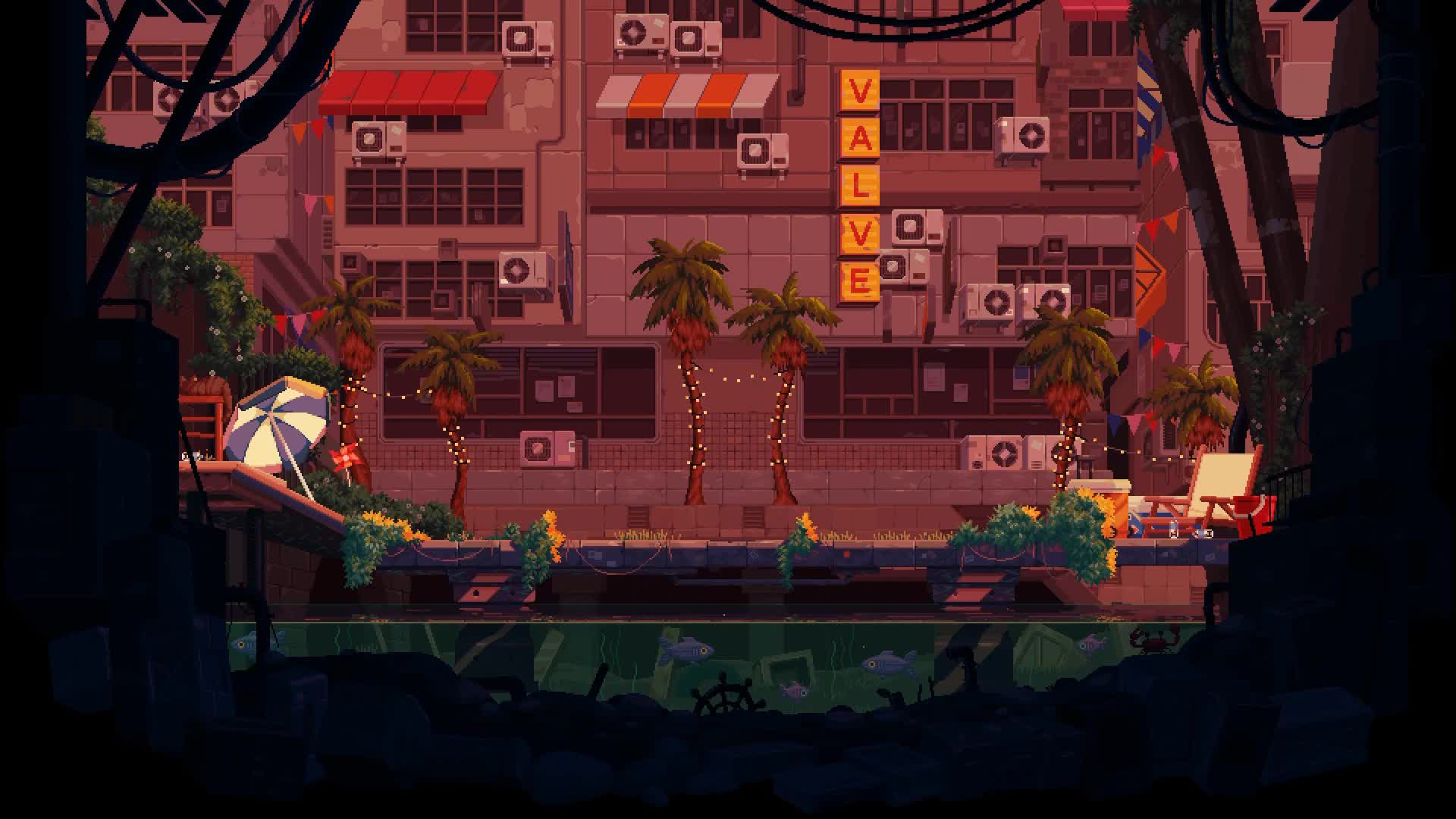 Steam Summer Night Pixel Live Wallpaper