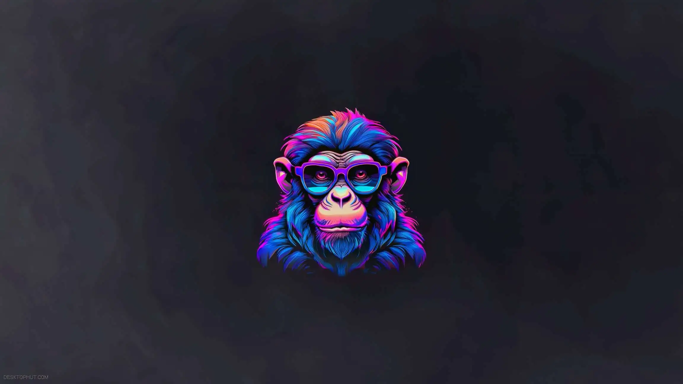 Neon Monkey Portrait