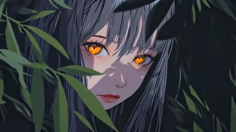 Mysterious Anime Girl Orange Eyes Live Wallpaper