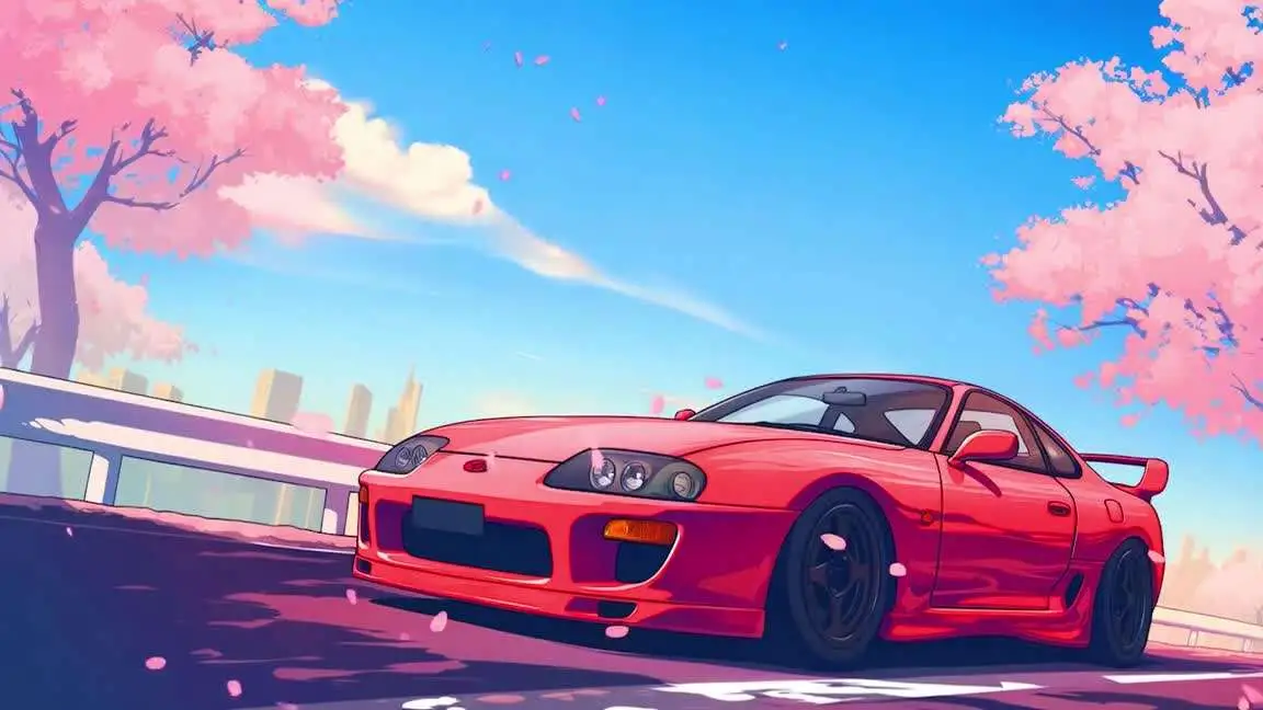 Red Sports Car Spring Drive