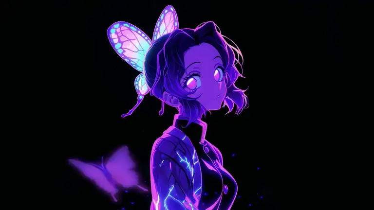 Neon Butterfly Anime Live Wallpaper