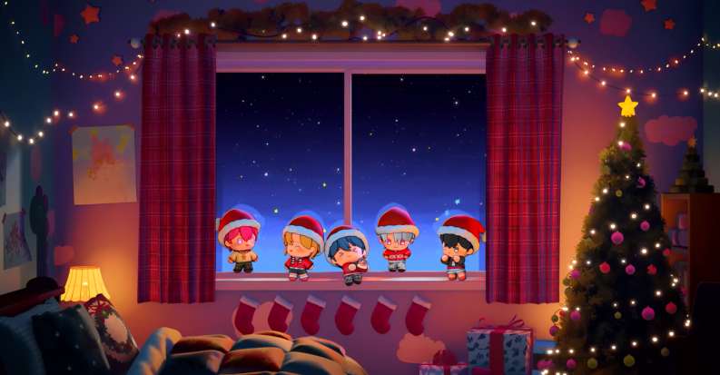 PLAVE - Merry PLLIstmas Chibi Cozy Winter Window Live Wallpaper