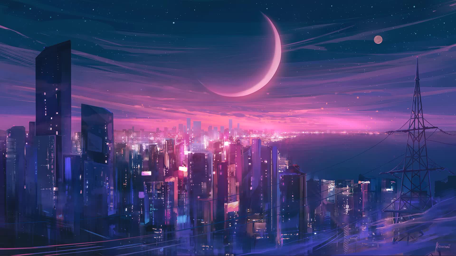 Midnight Eden City Live Wallpaper