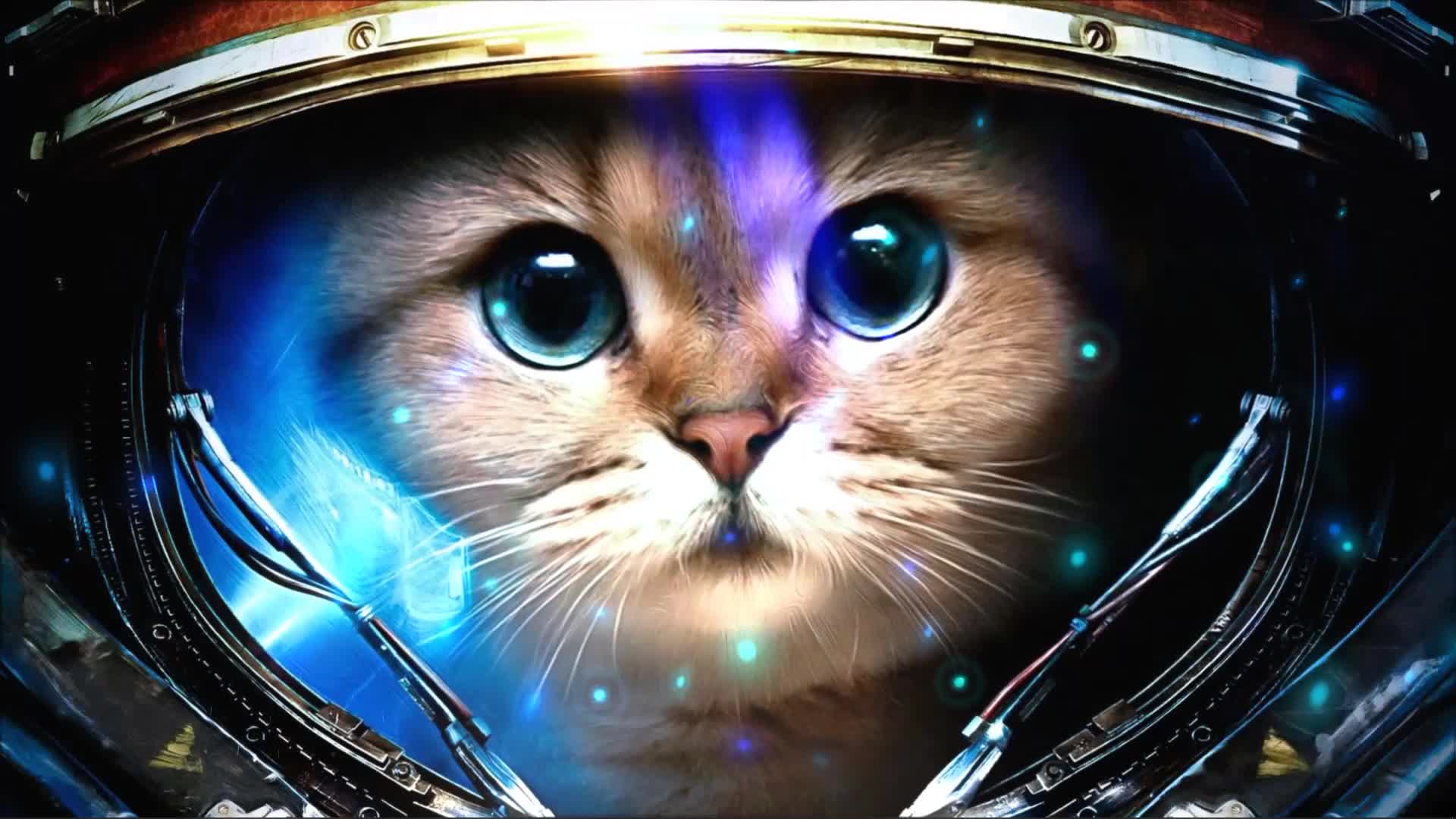 Space Cat Astronaut Live Wallpaper