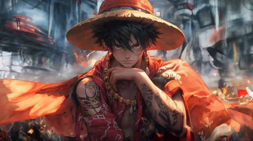 One Piece Tattooed Luffy QHD Live Wallpaper