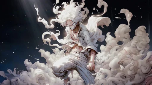 Luffy in White Live Wallpaper