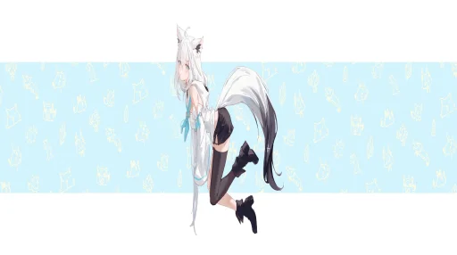 Shirakami Fubuki Dual Monitor Live Wallpaper