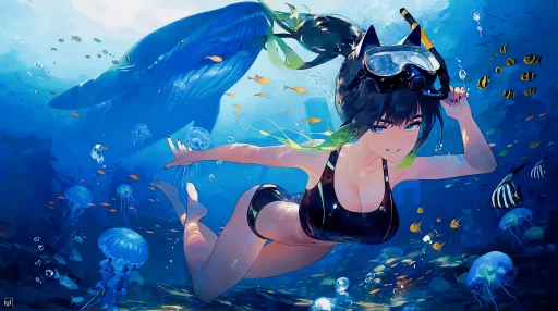 Diving Girl - Live Wallpaper