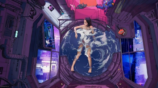 Lofi Scifi Girl Live Wallpaper