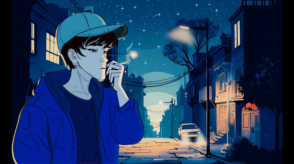 Night Cigarette Snap Lofi Live Wallpaper