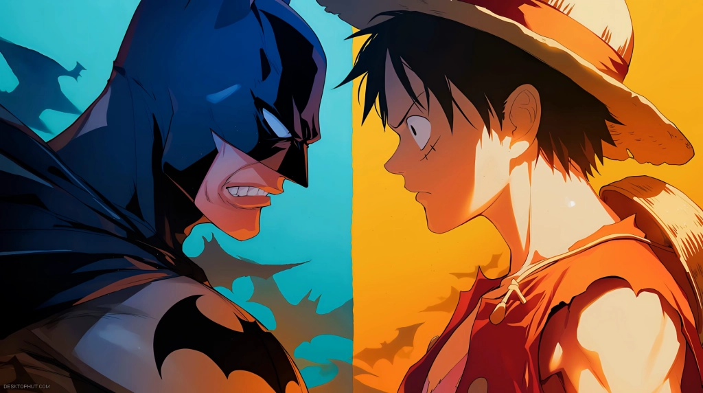Luffy and Batman Faceoff Live Wallpaper