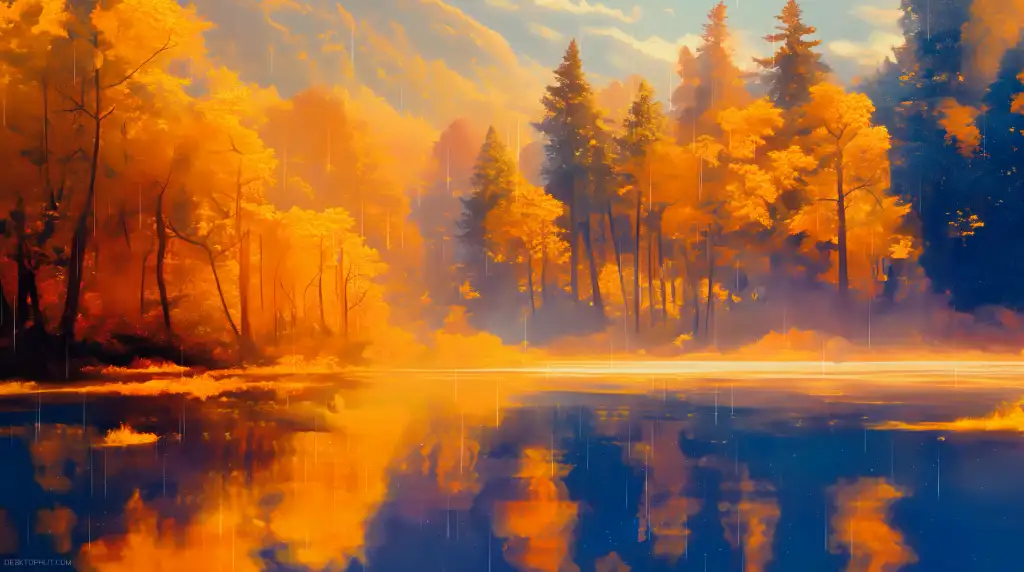 Aesthetic Orange Autumn Forest Live Wallpaper