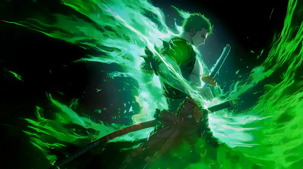 Green Aura Roronoa Zoro Live Wallpaper