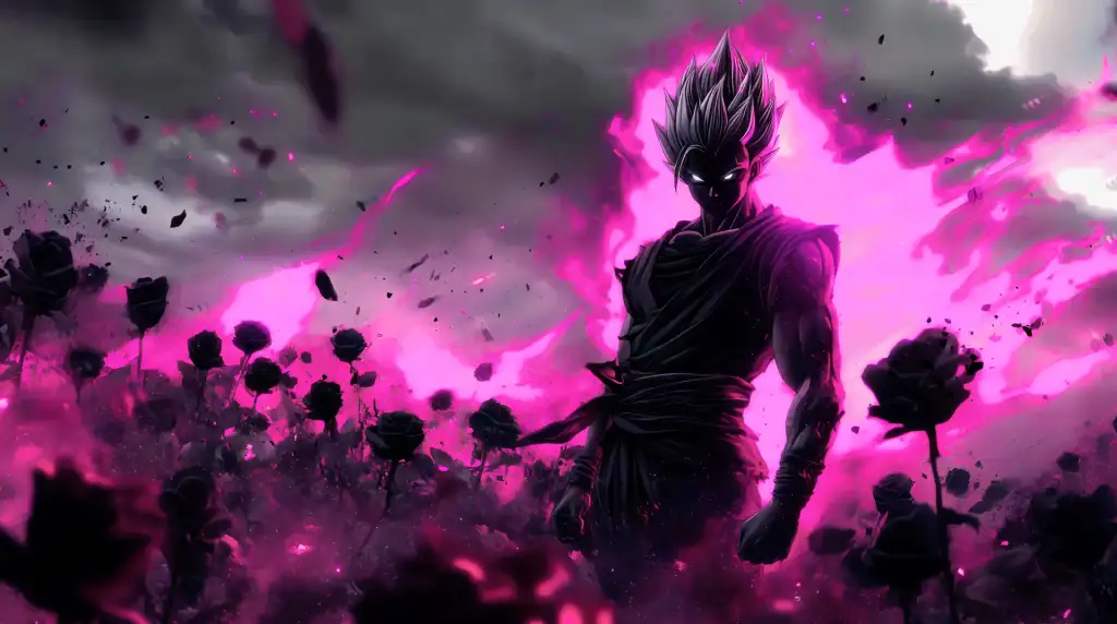 Goku and Shattering Rose Field - Live Wallpaper
