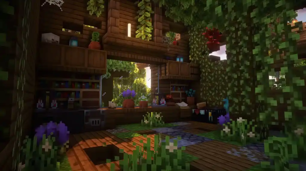 Minecraft Overgrown Cabin Live Wallpaper